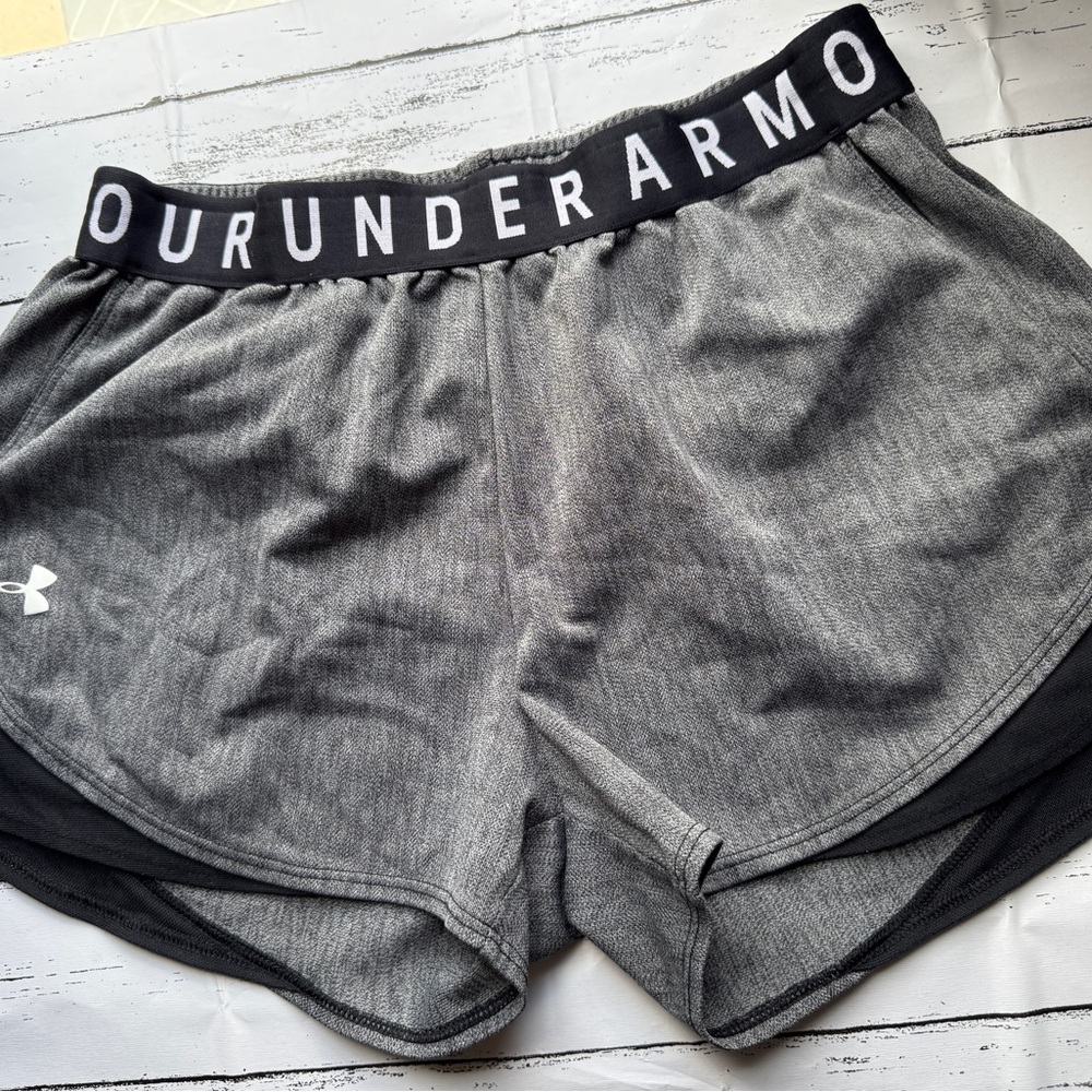 Under Armour Women's Athletic Shorts in Gray and Black